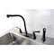 Kingston Brass NB750SP Water Onyx Centerset Kitchen Faucet, Black Stainless Steel NB750SP - alternate 3